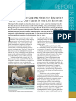 Challenges and Opportunities For Education About Dual Use Issues in The Life Sciences, Report in Brief