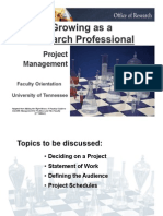 Project Management: Faculty Orientation University of Tennessee