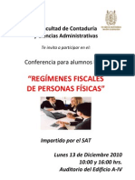 CONVOCATORIA PARA CONFERENCIA REGÍMENES FISCALES