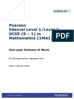 GCSE 9 1 Mathematics Edexcel Post 16 1 Year Scheme of Work