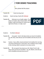 Script For Demo Teaching