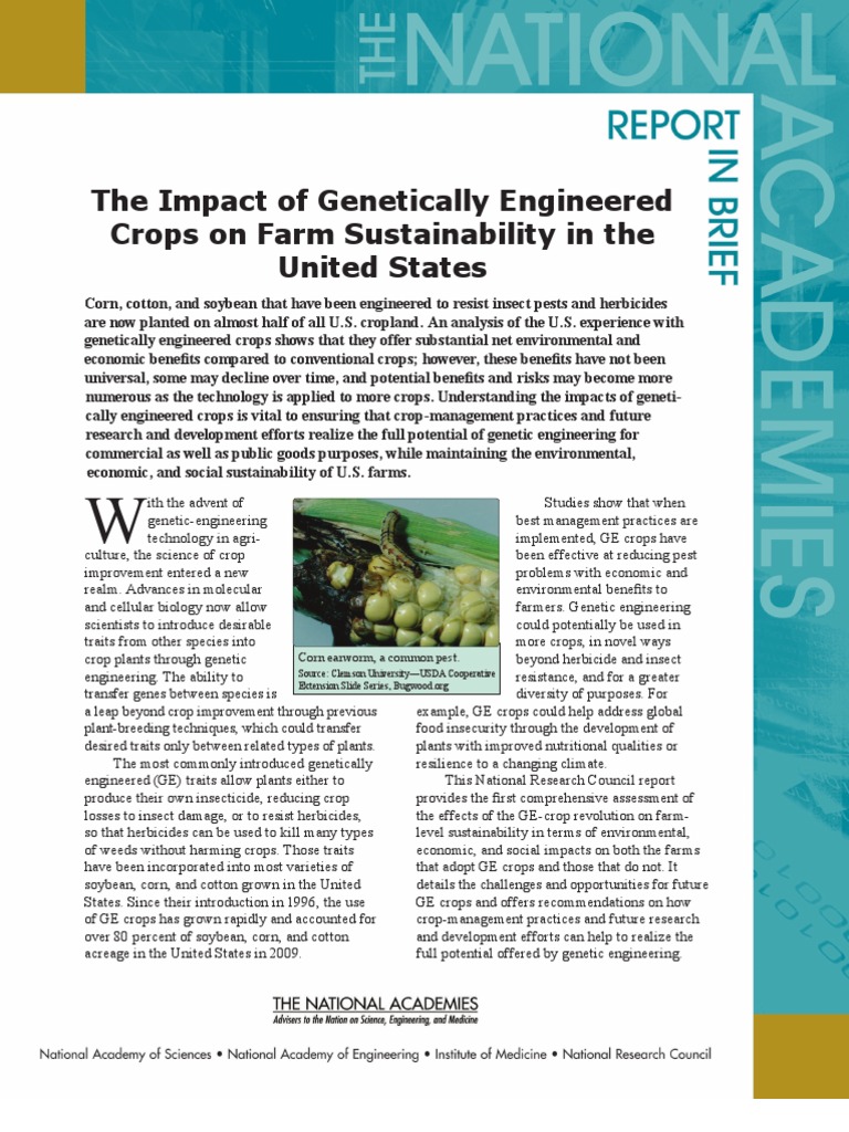 Impact of Genetically Engineered Crops On Farm Sustainability in The ...