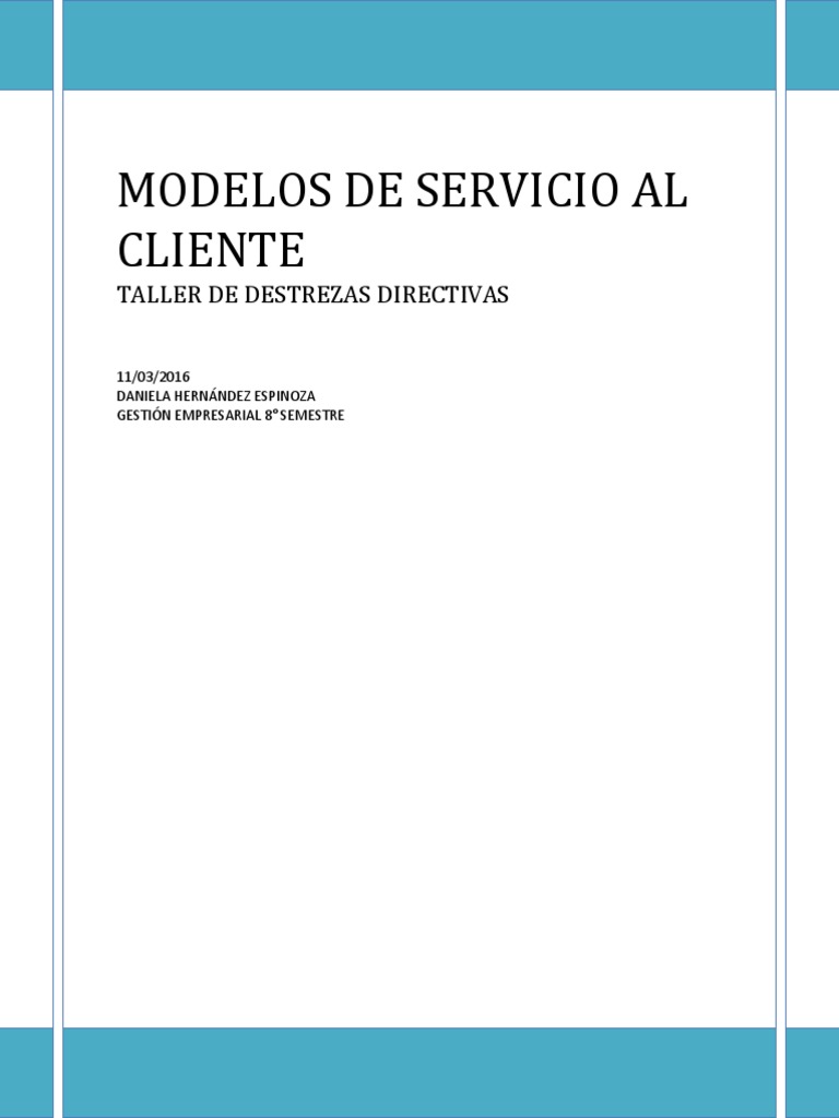 Modelos de Servicio Al Cliente | PDF | Cliente | La satisfacción del ...