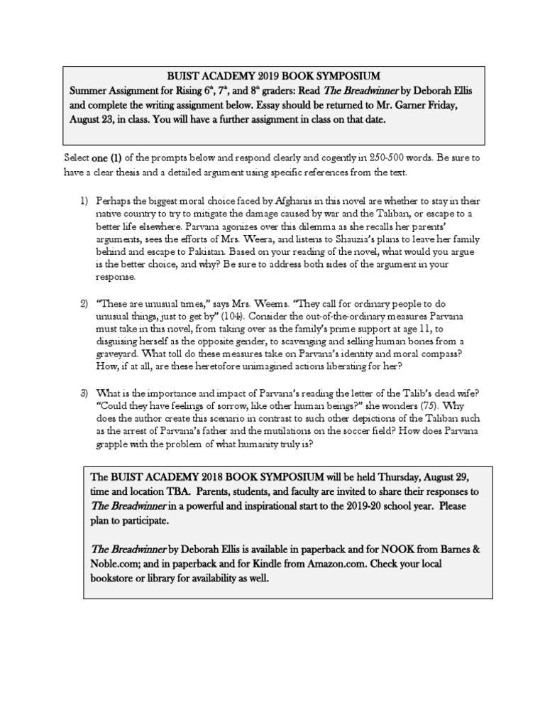 Breadwinner PDF Books