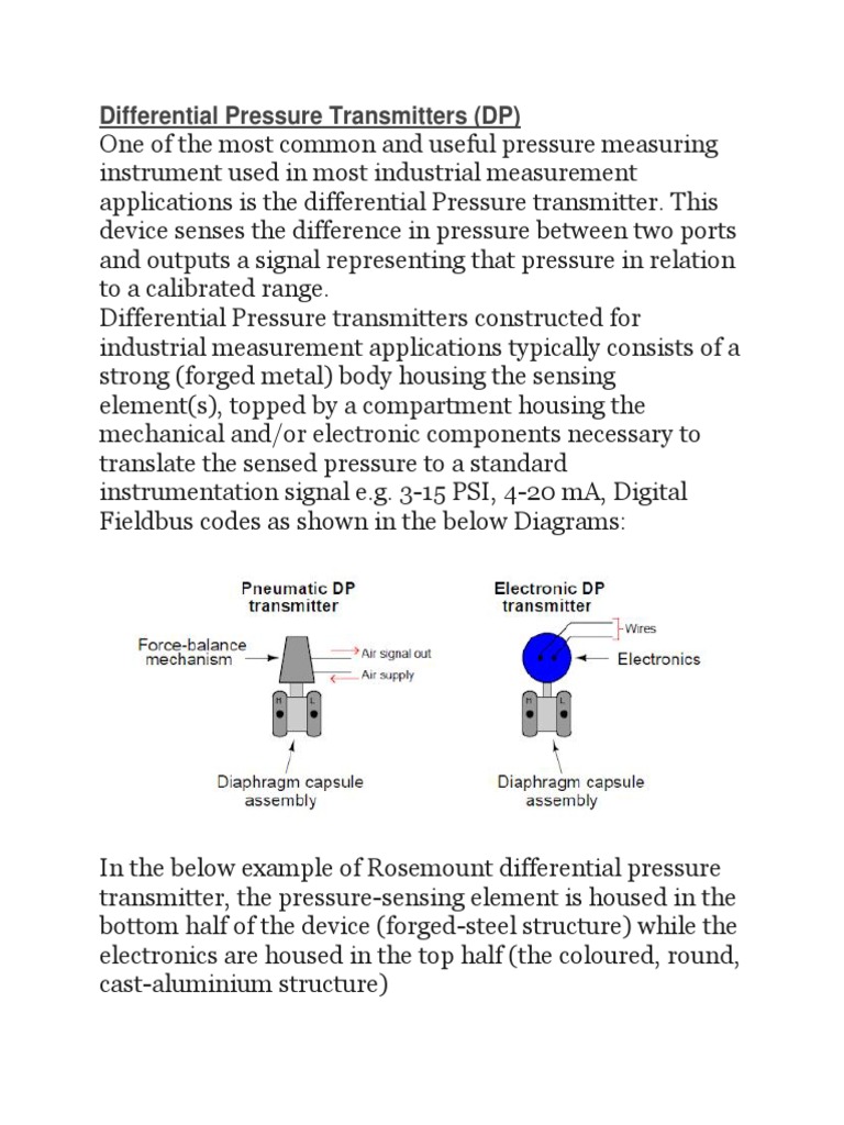Differential Pressure Transmitters | PDF | Pressure Measurement | Pressure