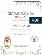 Certificado Secundaria Completada Jessica Chan Dzib