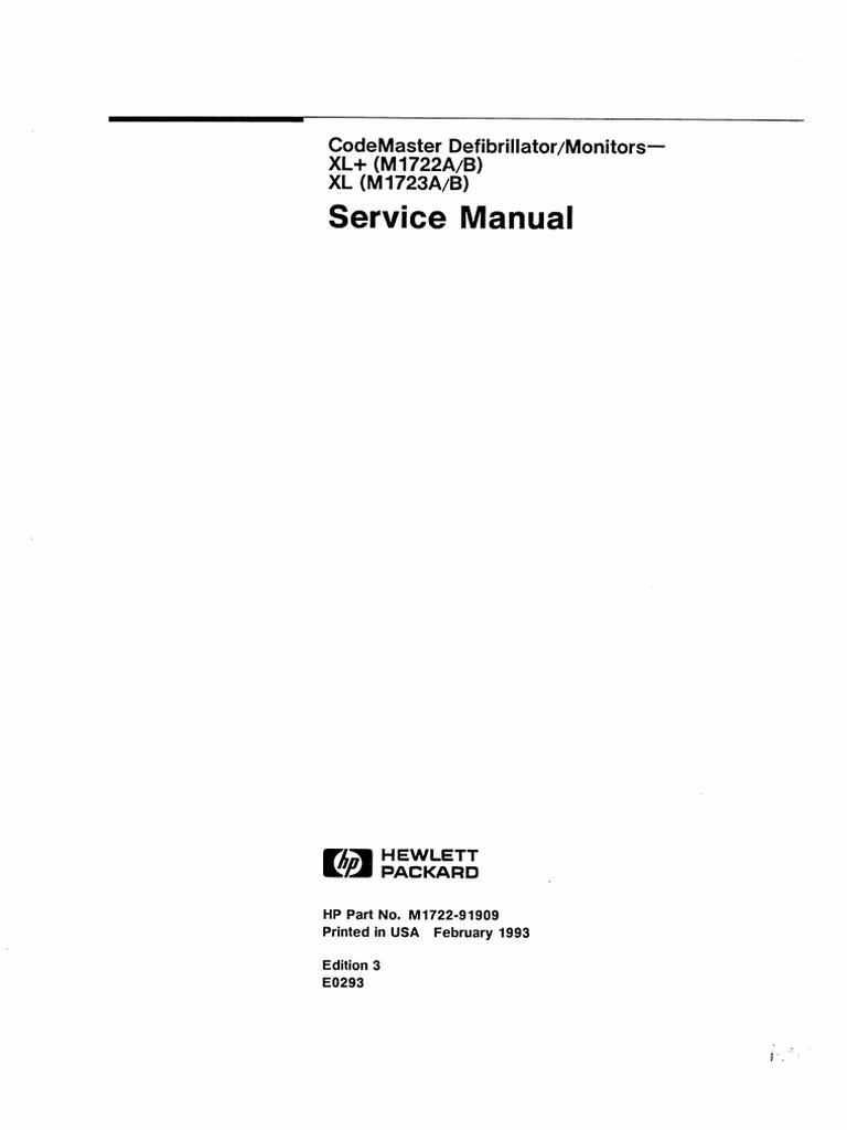 HP Codemaster XL Defibrillator - Service Manual PDF | PDF