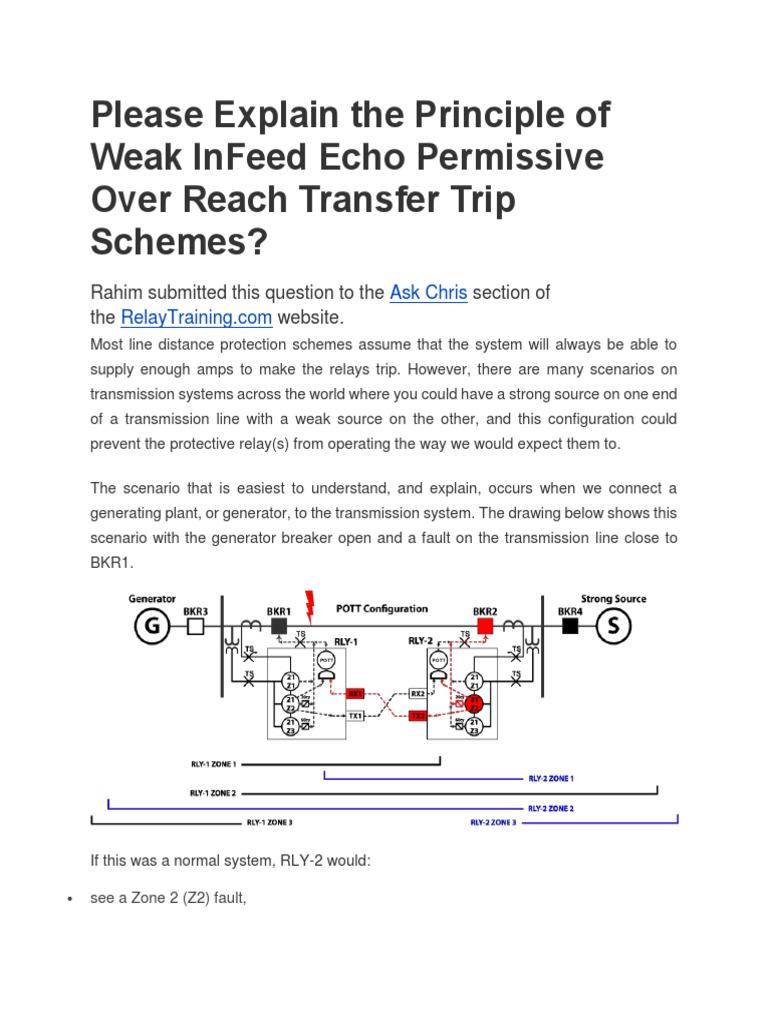 Weak Infeed-Echo Protection Line | PDF | Relay | Electromagnetism