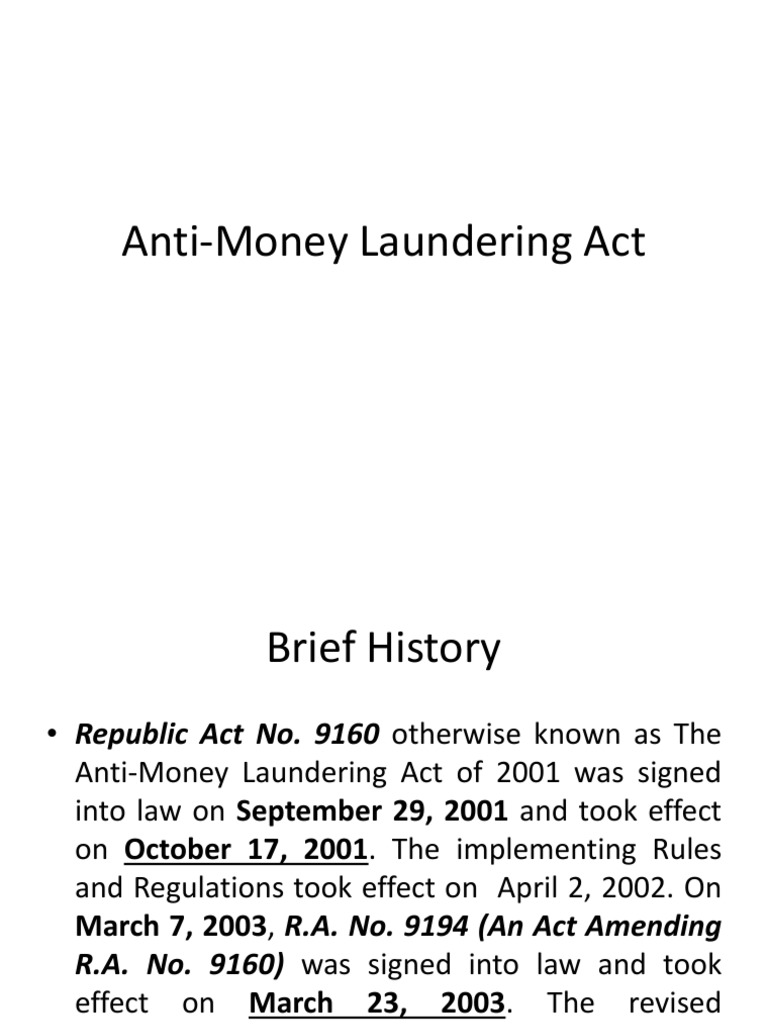 Overview of the Anti-Money Laundering Act | PDF | Money Laundering ...