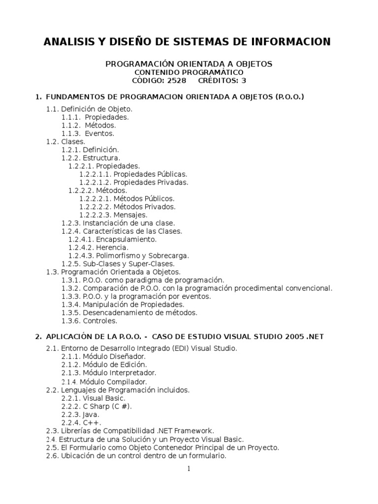 Programación Orientada a Objetos en Visual Basic | PDF | Programación ...