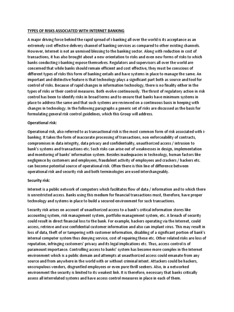Internet Banking Security Risks Explained | PDF | Risk Management ...