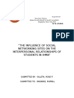 The Influence of Social Networking Sites On The Interpersonal Relationships of Students