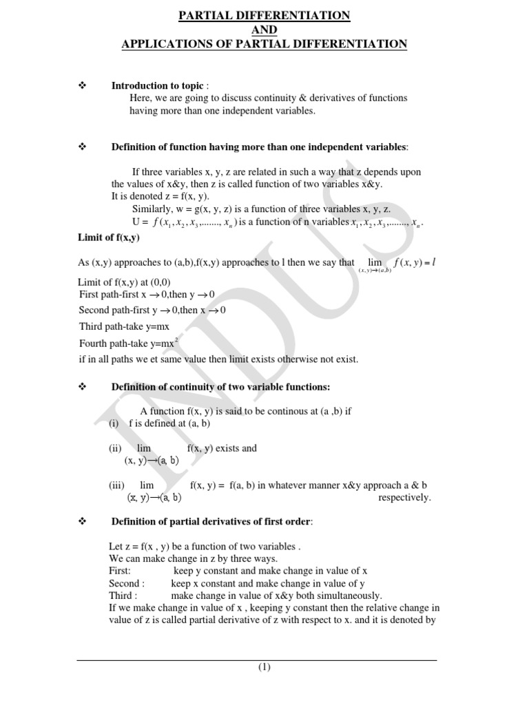 Applications of Partial Differentiation | PDF | Maxima And Minima | Rates