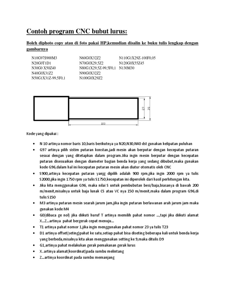 Contoh Program Cnc Bubut Lurus Pdf