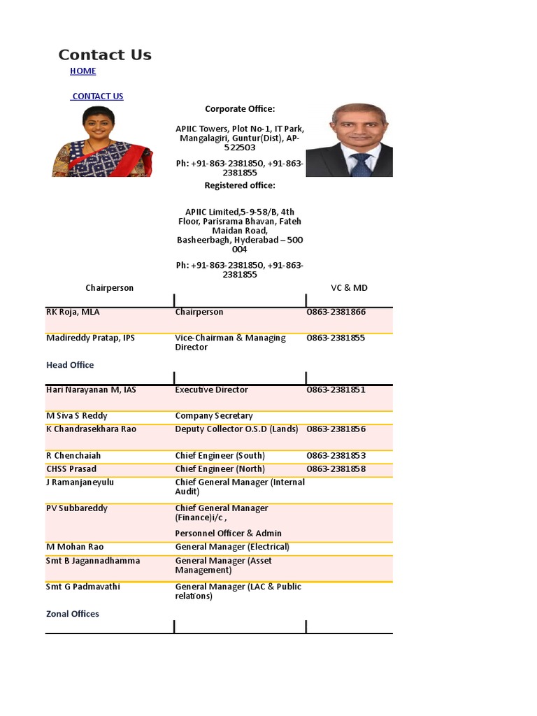 Apiic Contact Details | PDF | South India