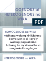 HOMOGENOUS at HETEROGENOUS Na WIKA