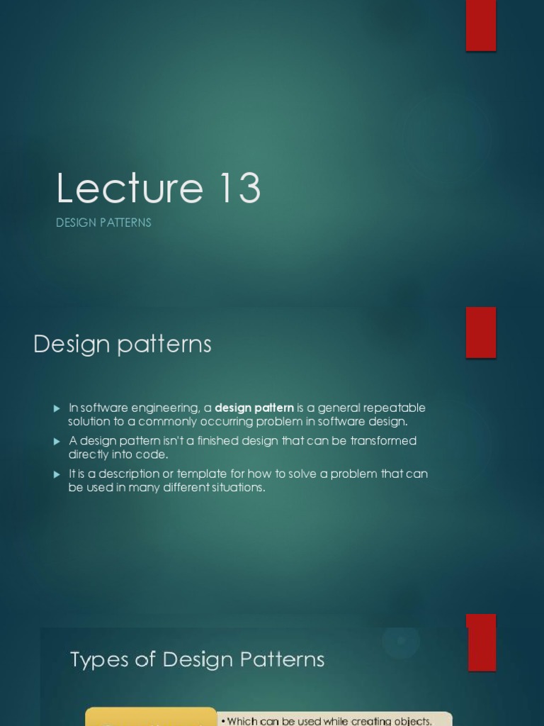 Lecture 13-Design Patterns | PDF