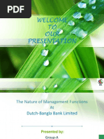 The Nature of Management Functions at Dutch-Bangla Bank Limited