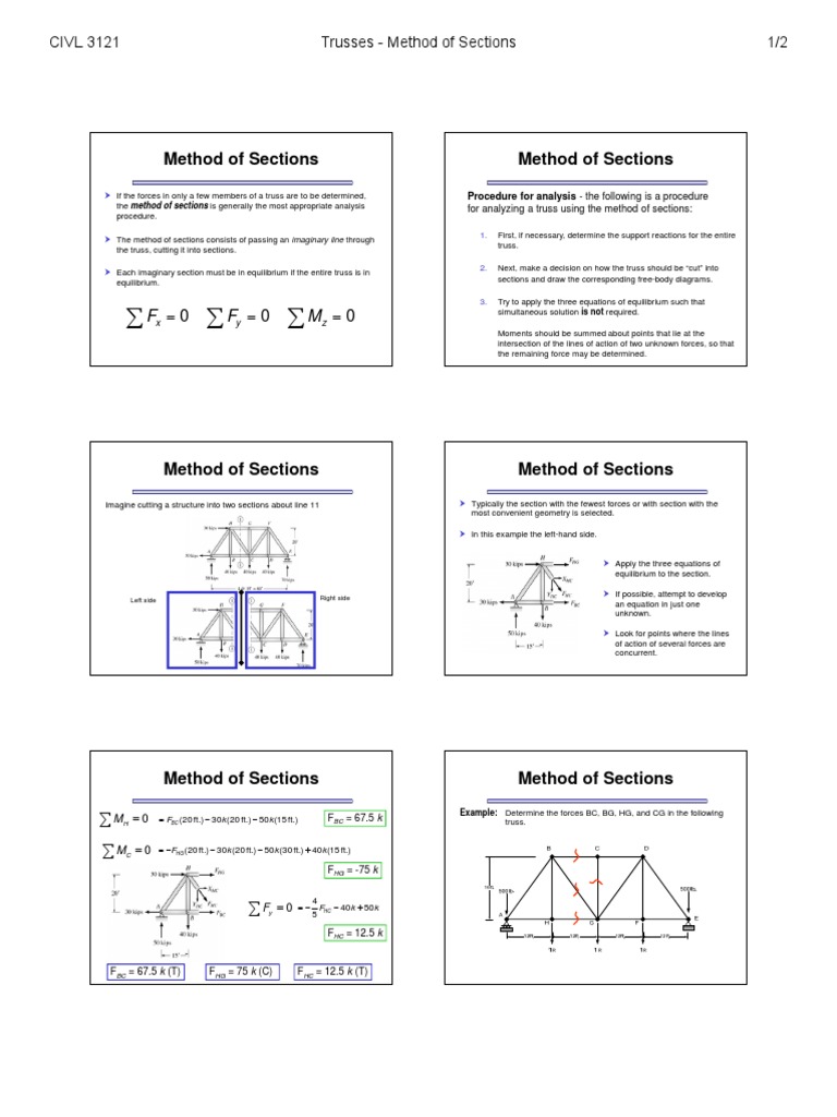 Method of Section | PDF