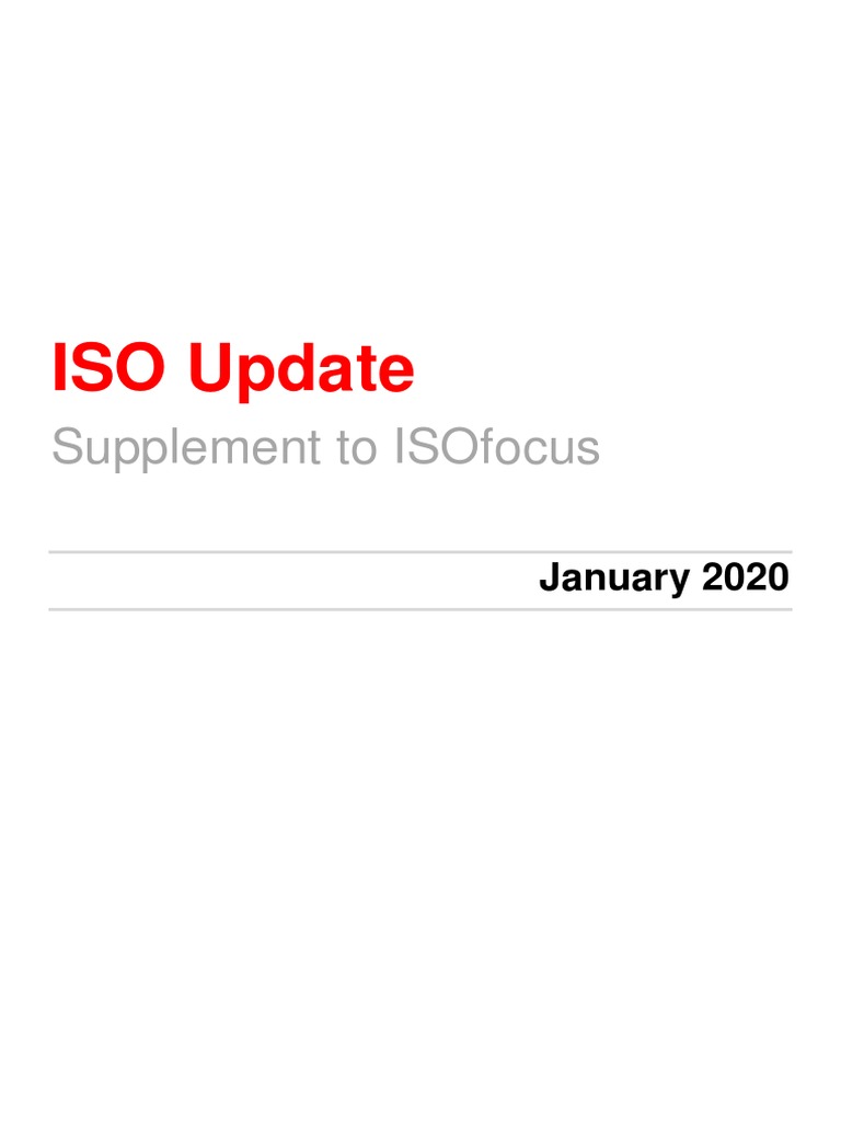 ISO Standards Update - January 2020 | PDF