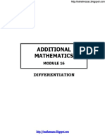 SPM Additional Mathematics Differentiation Exercise