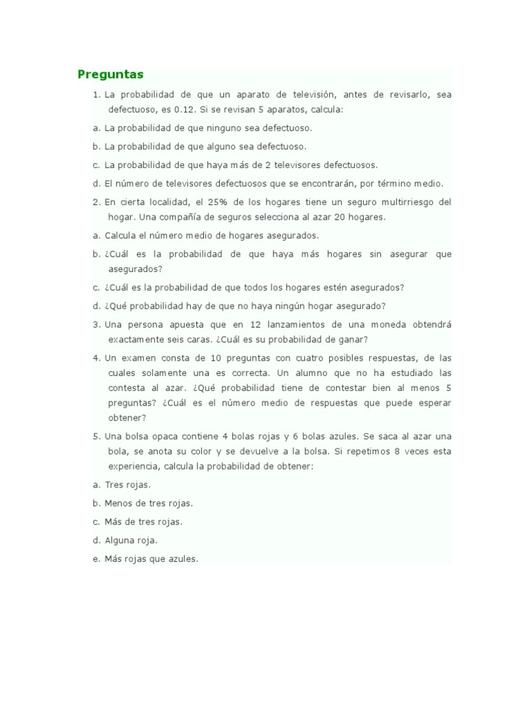 Probabilidades en Experimentos Aleatorios | PDF