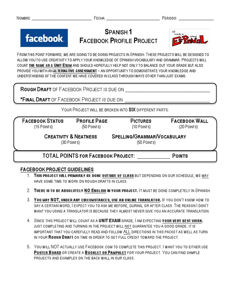 Spanish Facebook Profile Project | PDF | Facebook | Chicago Bulls