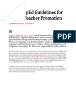 2019 DepEd Guidelines for Master Teacher Promotion