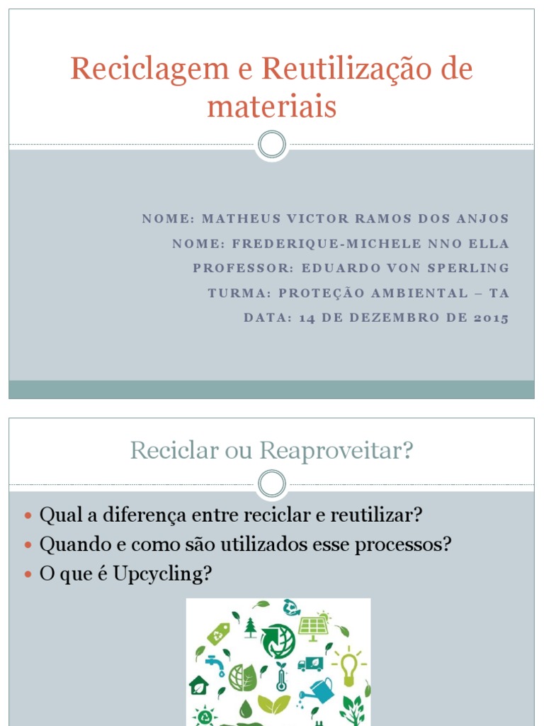 Reciclagem e Reutilização de Materiais | PDF