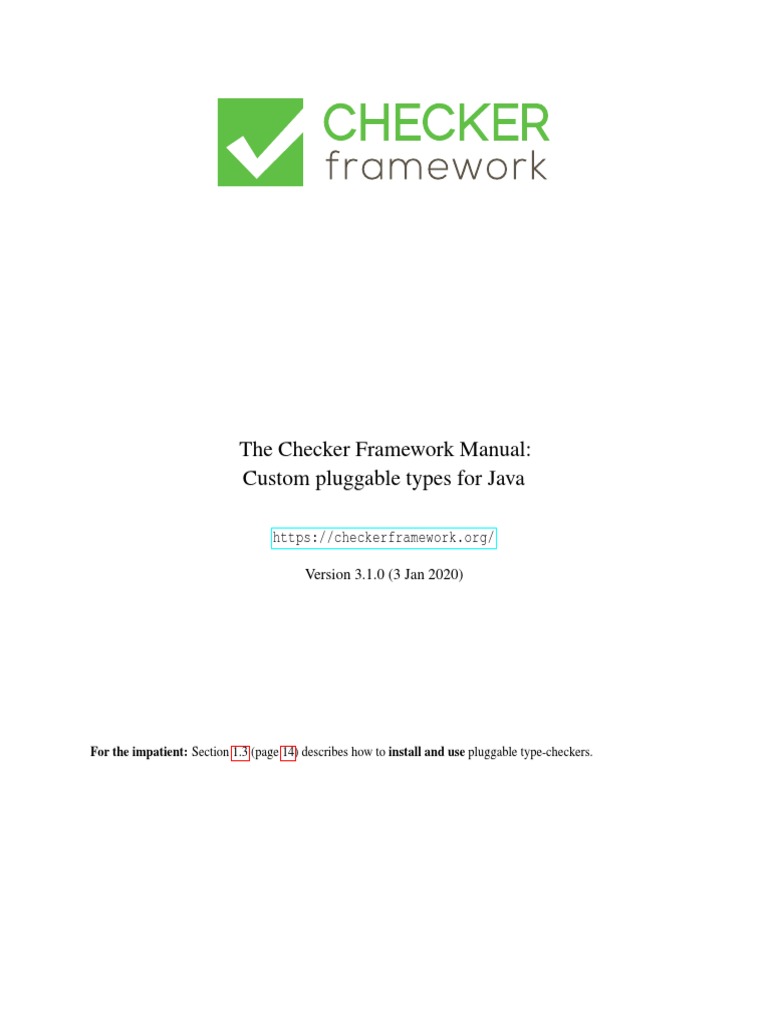 Checker Framework Manual PDF PDF
