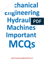 Mechanical Engineering Hydraulic Machines Important MCQs