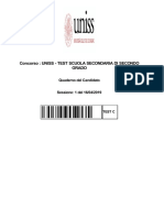 Universita' Di SASSARI 2018-2019 Test - Per Entrare Al TFA (Specializzazione Sostegno) Secondaria - Secondo - Grado