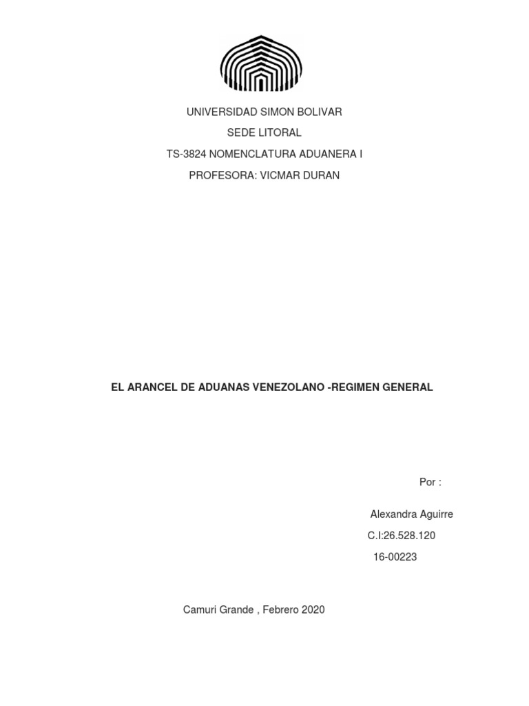 Arancel de Aduanas en Venezuela 2024 | PDF