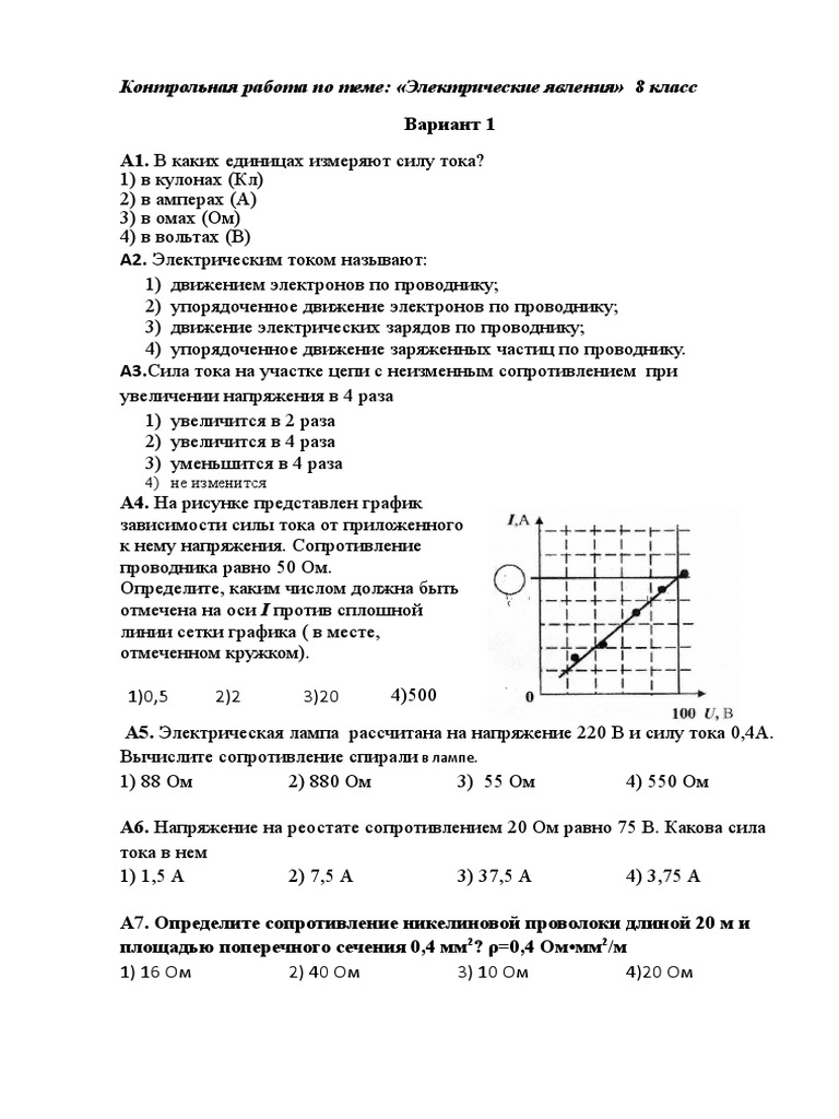 Контрольная работа по теме Электрические сети