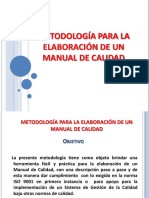 Metodología para La Implementación de Un Manual de Calidad