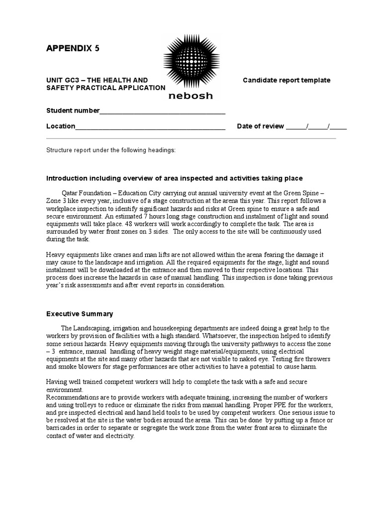 Idoc Pub gc3 Candidate Report Template PDF Personal Protective