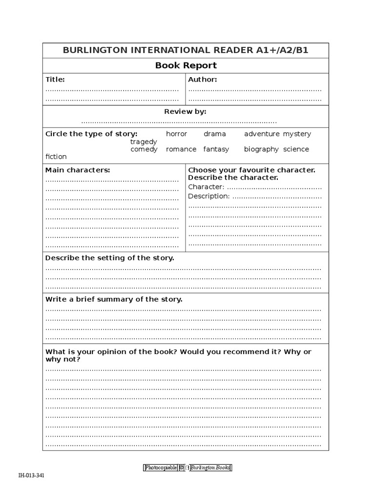 BookReport A1Plus B1 | PDF | Books