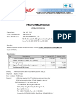 Gravure Printing Machine Proforma Invoice