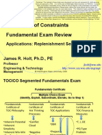 Fundamental Exam Review The Theory of Constraints: Applications: Replenishment Segment