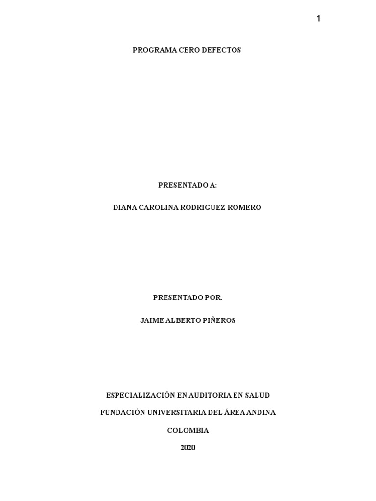 Programa Cero Defectos en Salud | PDF | Business