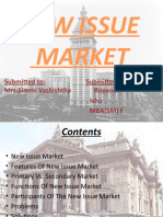 New Issue Market: Submitted To: Submitted By: Mrs - Simmi Vashishtha Rupanci Ishu Mba (SM) F