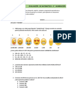 Evaluación de Matemática