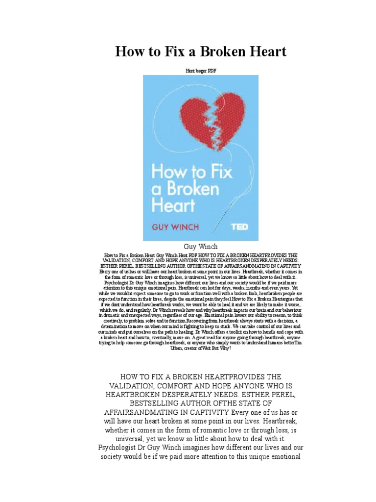 How To Fix A Broken Heart Guy Winch PDF Pain Metaphysics Of Mind