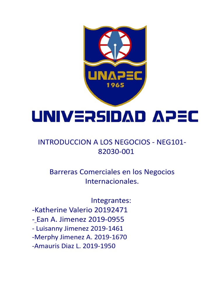 Barreras Comerciales en Los Negocios Internacionales PDF Barrera comercial Arancel