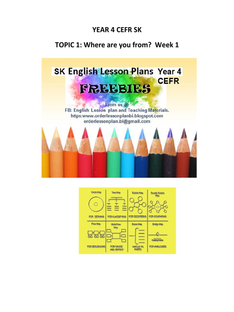 Freebies Year 4 Cefr SK Week 1 | PDF | Lesson Plan | Learning
