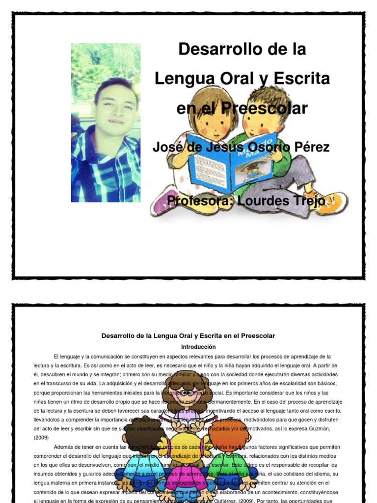 Desarrollo de la Lengua Oral y Escrita en el Preescolar