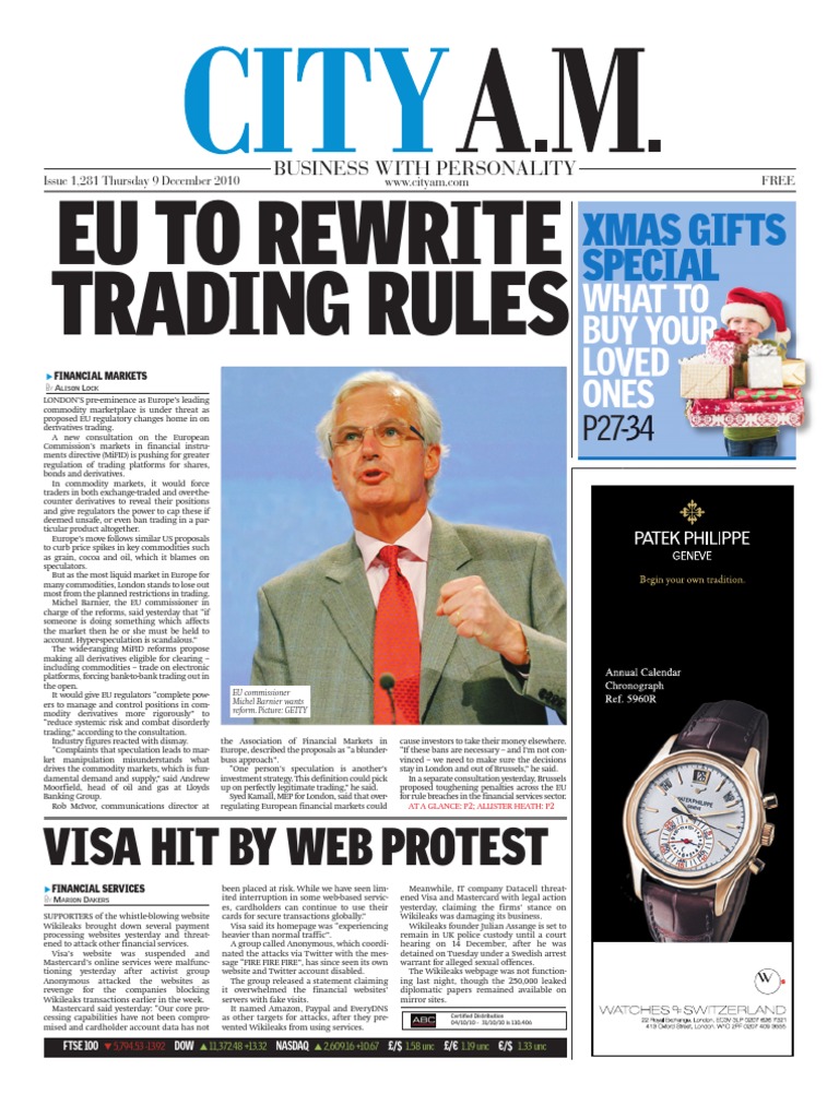Eu To Rewrite Trading Rules: Xmas Gifts Special | PDF | Visa Inc