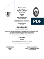 Template For Junior High School Certificate - Greyscale