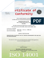 ISO 14001 2015 Env. Certificate