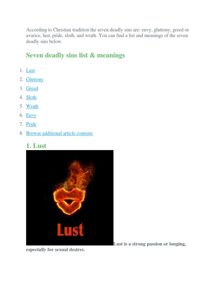 7 Deadly Sins
